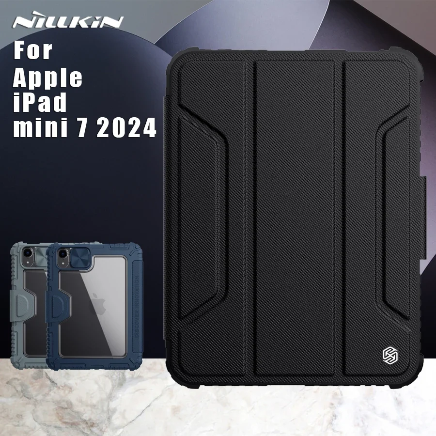 Nillkin for Apple iPad mini 7 2024 Case Bumper Flip Leather Lens Camera Back Cover Protection