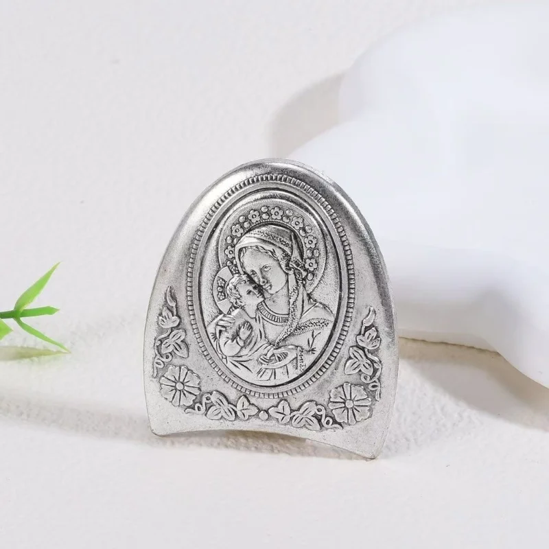 6PCS Catholic Holy Mary With Baby Christian Jesus Statue For Home / Car Decoration Small Zinc Alloy Figurine Church Gift