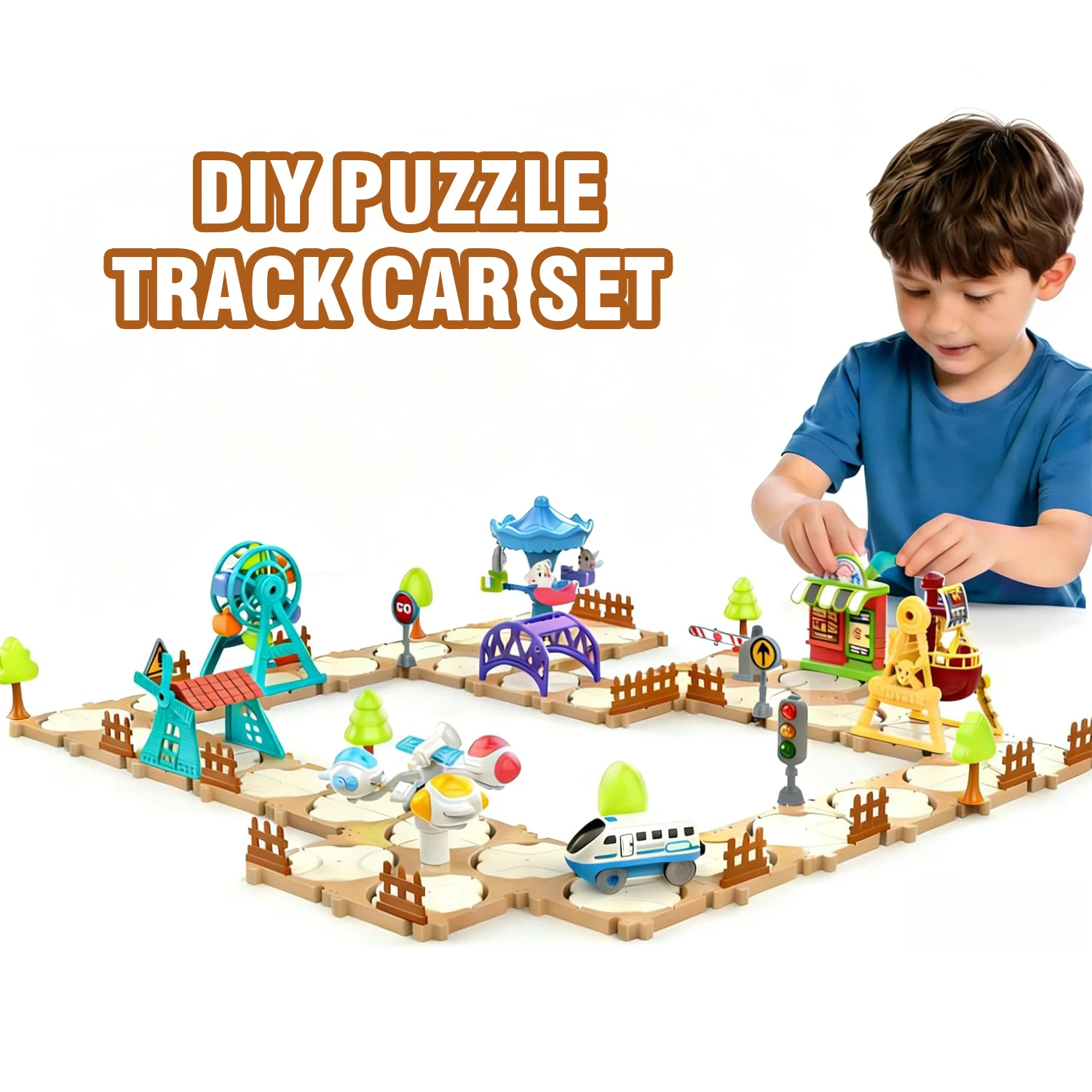 DIY Puzzle Track Car Set Assem - đánh giá và giá Board Game For Kids