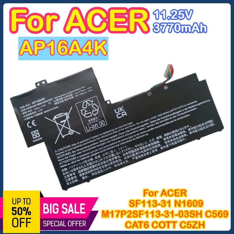 

AP16A4K для Acer Swift 1 SF113-31 N17P2 N16Q9 AP16A4K аккумулятор для ноутбука