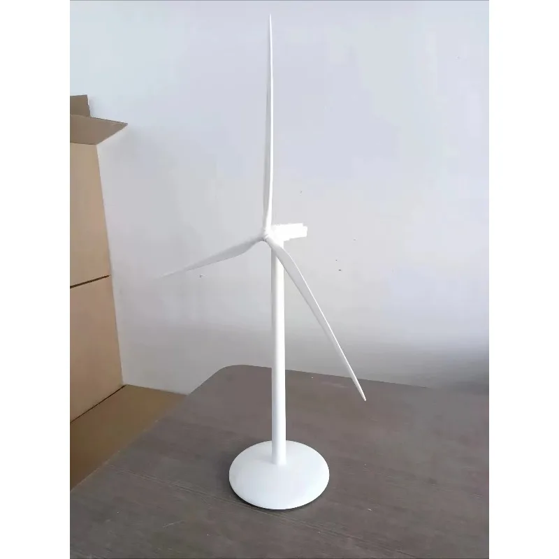 Solar Wind Turbine Model Desktop Ornament, Hand‑Rotatable Blades Solar Powered Wind Generator Decor for Home Office Desk Gift