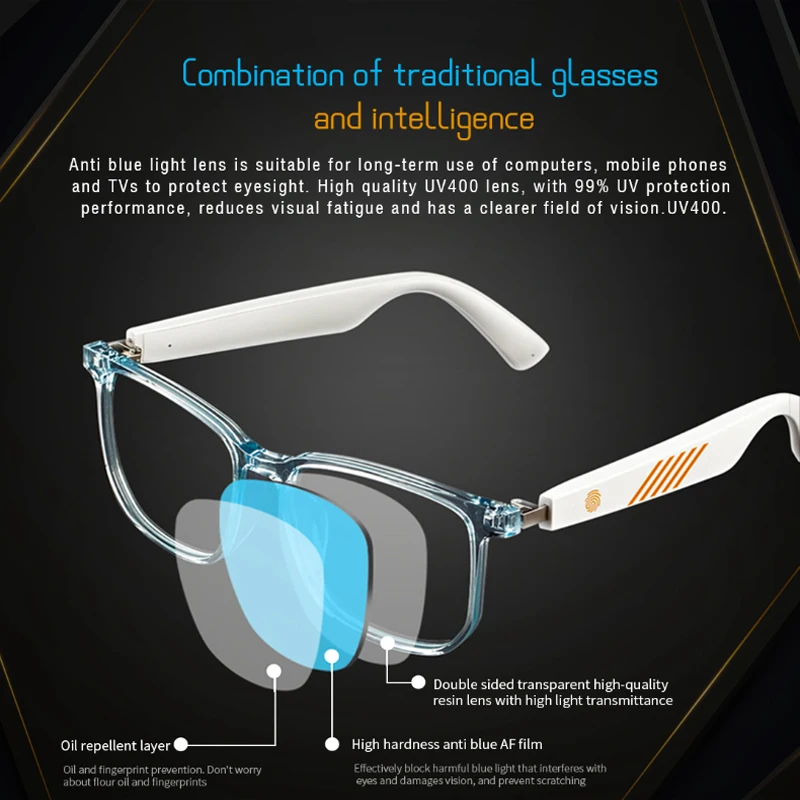 Wireless Bluetooth 5.0 occhiali da sole intelligenti occhiali chiamate in vivavoce cuffie musicali con microfono occhiali con altoparlante di movimento