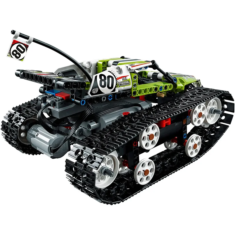 368 Piece Bricks RC Track Racing Car Technical Model Building Blocks Boy Birthday Kids Gifts Remote Control Toys For Children