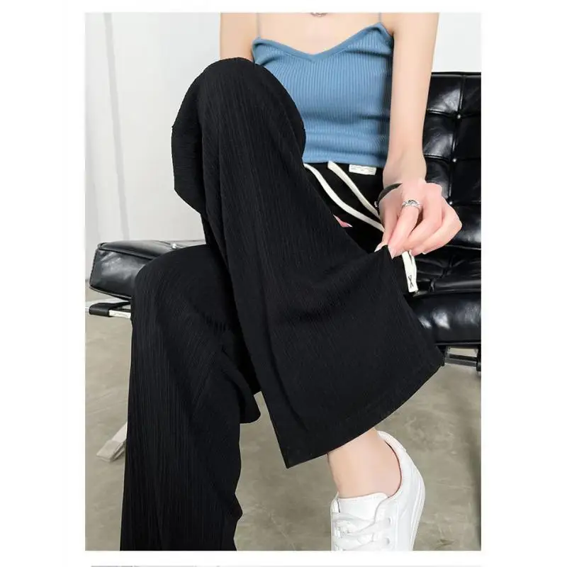 Wide Leg Pants Women's Summer Thin Pants 2024 New High Waisted Hanging Casual Straight Leg Pants