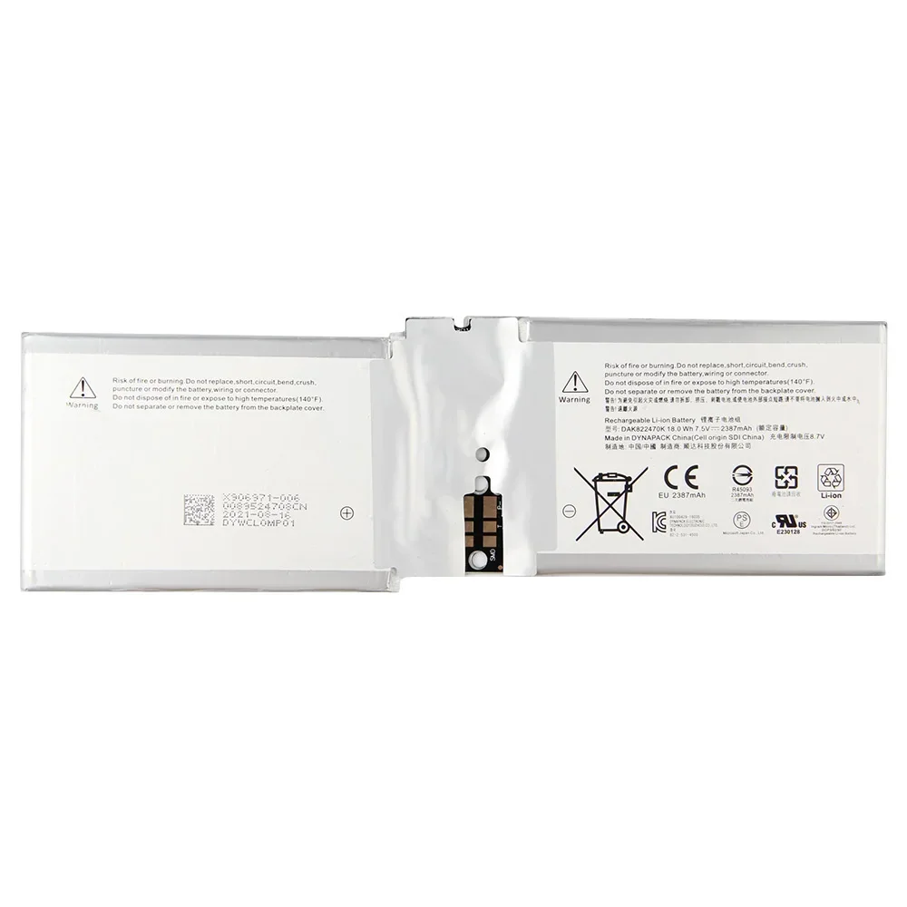 High-Quality New Replacement Battery For Microsoft Surface Book 1703 DAK822470K G3HTA020H Lithium Rechargeable Batteries 2387mAh