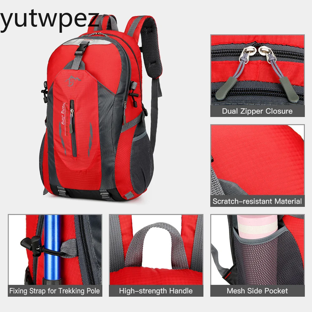 Sac à dos de randonnée léger et imperméable de 40 L pour la randonnée, la pêche, le trekking, le camping, les voyages, pour hommes et femmes, alpinisme