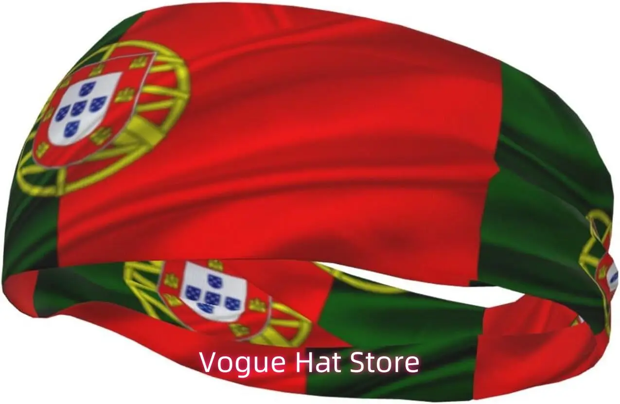 

Portugal Flag Headbands Sports Non-Slip Tennis Workout Sweat Bands for Women Men