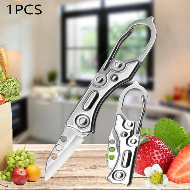 WXCOO Klappbares Obstmesser aus Edelstahl, multifunktionale Küche zum Kochen von Werkzeugen, Haushalts-Obstschäler, Taschenmesser