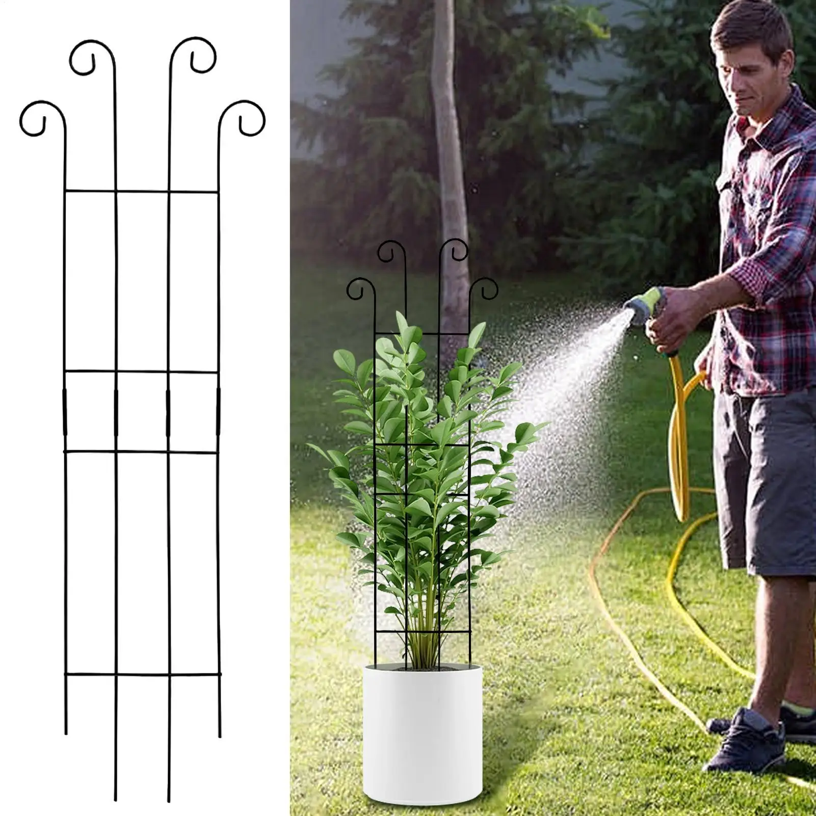 

Garden Trellis For Climbing Plants 4 Pieces 32in Expandable Metal Decorative Adjustable Monstera Climbing Plant Support For