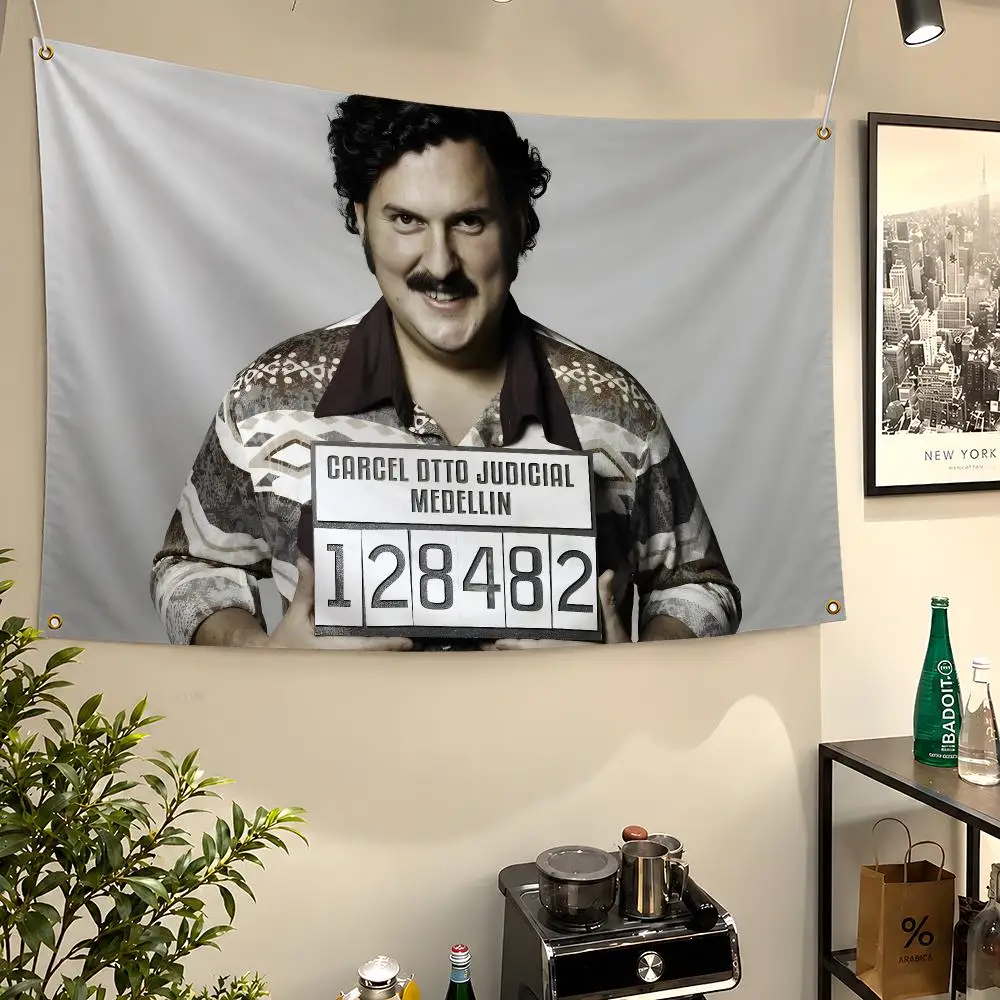 Person Pablo Escobar Medellin Cartel Flags Wall Hanging Flag Banners For Birthday Parties Outdoor Bedroom Dorm Room Decor
