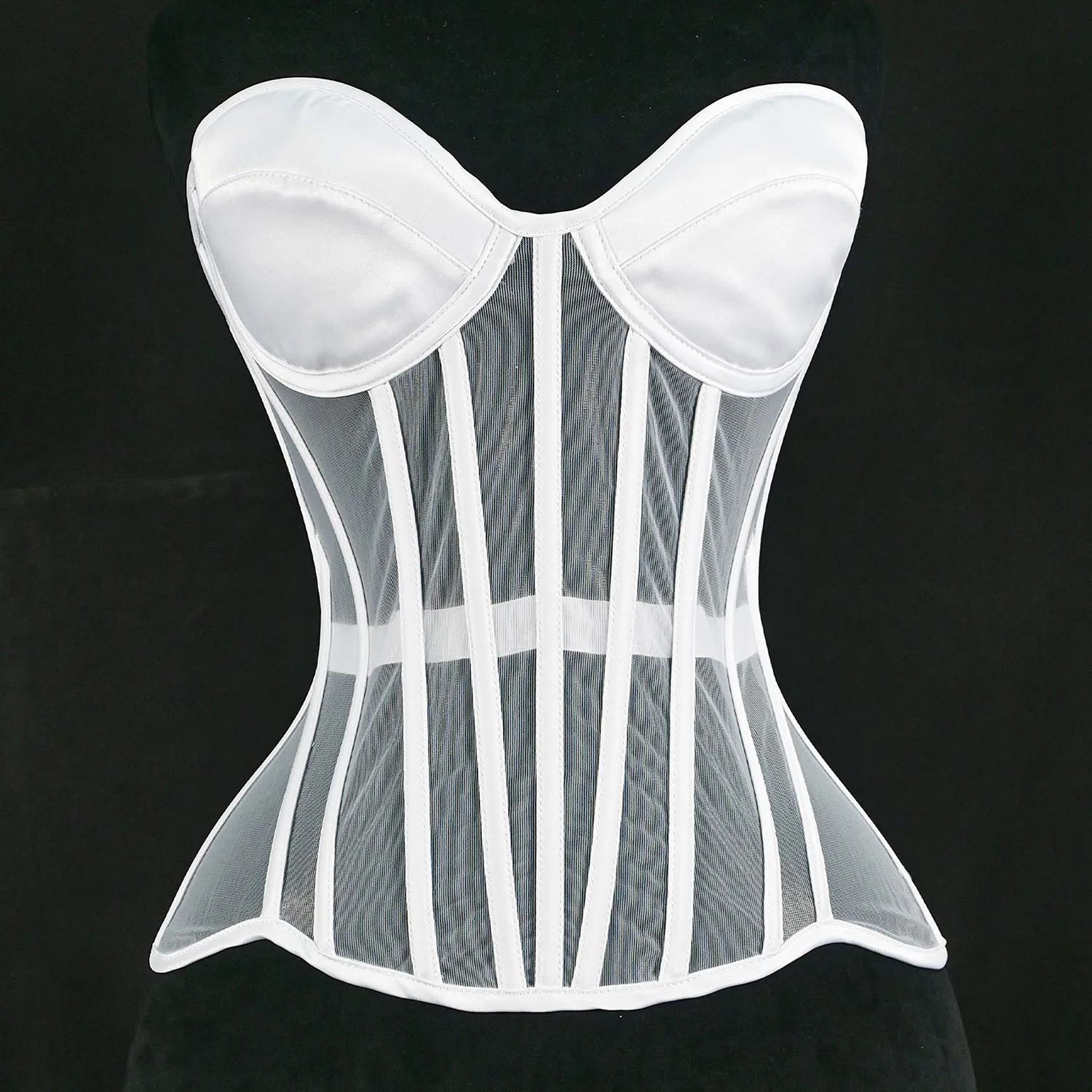 

Women's evening corset Muse Lace Overbust Corset Top Crop Transparent Sexy