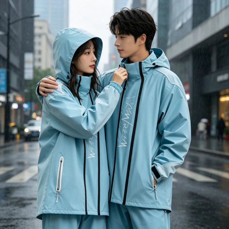 

Split Motorcycle Rain Suit Lightweight Waterproof Full Body Set Breathable Wear-resistant Rainwear for Men & Women in Heavy Rain