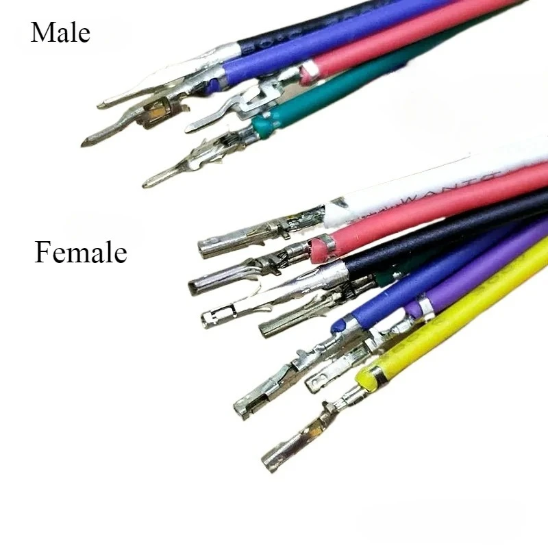 100PCS MX3.0 Male Female Terminal Single head 1007-20AWG Line Wire Tail Tinned Single Wire Harness Length 20CM