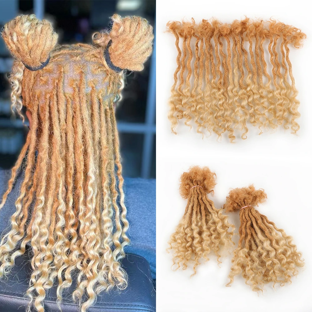 Orientfashion venda quente profunda divindade dreadlock ombre enrolado final loc extensões locs cabelo humano mel texturizado extensões