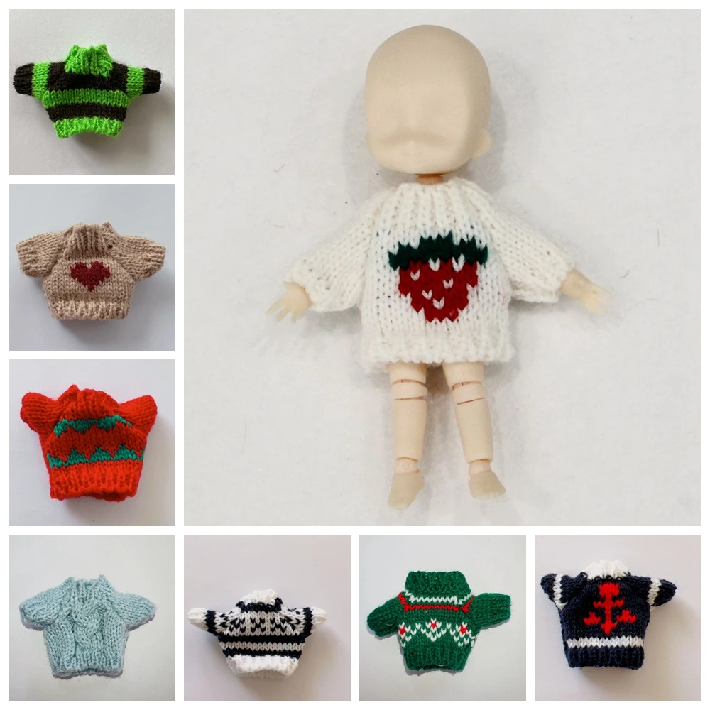 

Knitted Sweater Clothes for Doll 16cm Fashion Candy Color Style Clothes Suitable for for Ob11 16cm 17cm Bjd 10cm Dog Doll