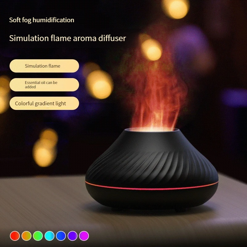 Flame Aromatherapy Humidifier Nordic Desktop Home Style Atmosphere Light High Fog Quiet Small Space and Saving