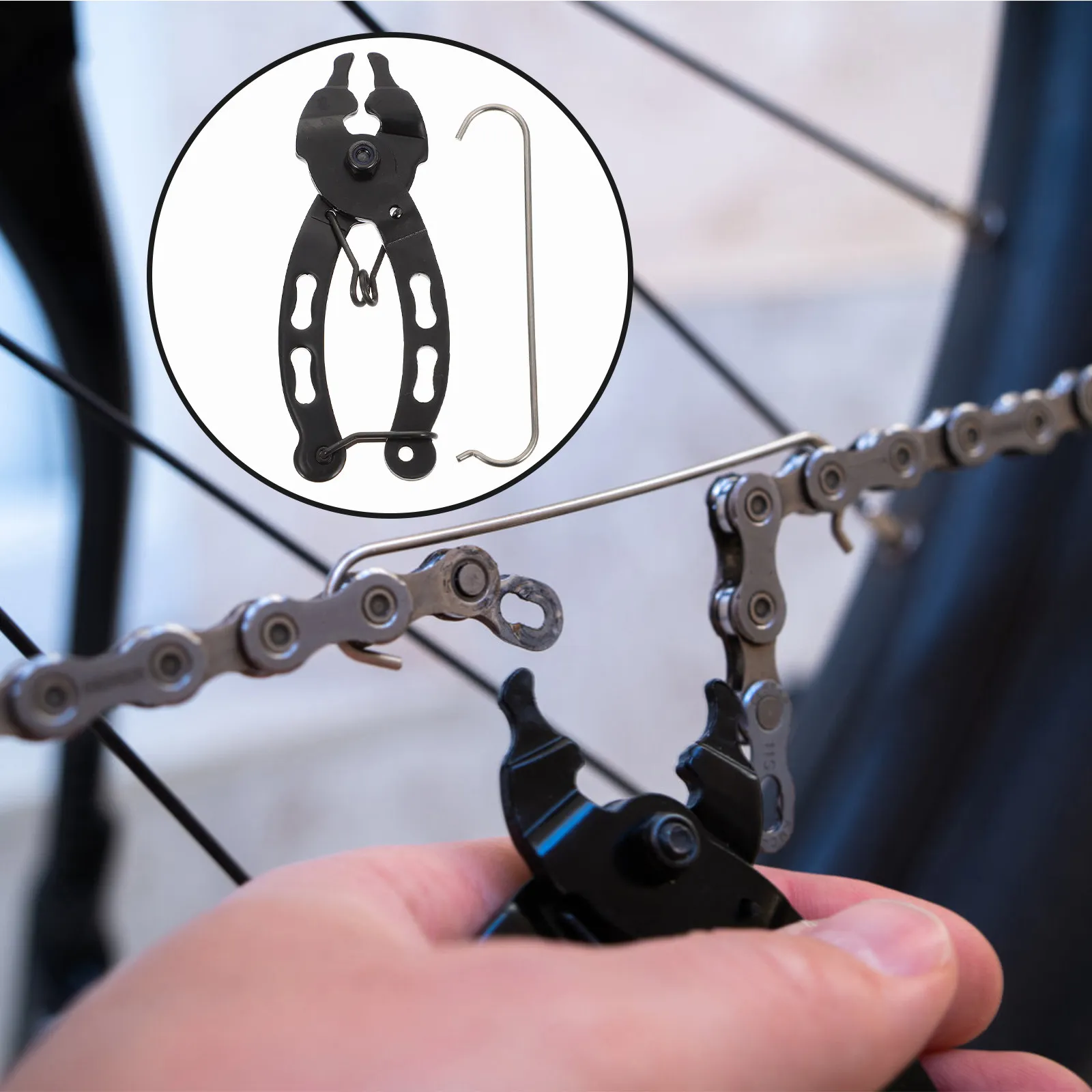 

1 шт. Клещи для цепи велосипеда, инструмент для быстрого снятия звеньев, ключ для ремонта цепи, для обслуживания велосипедов, быстросъемный зажим