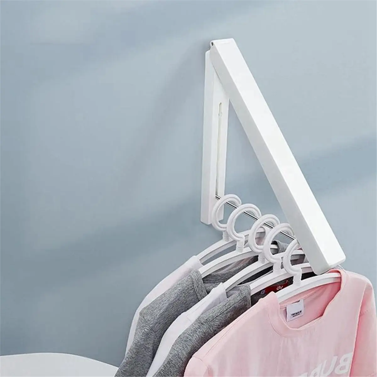 Folding Clothes Hanger Space Saving Clothes Rack Clothes Storage Hanging Rack for Laundry Room Bathroom
