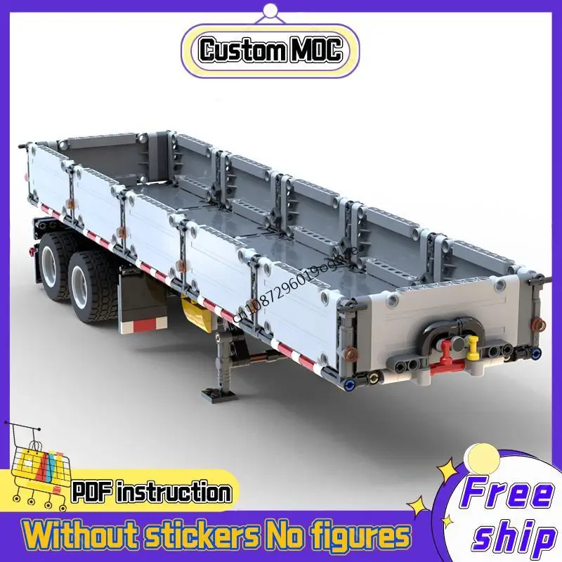 638PCS Engineering American style 33 Drop-side semitrailer model DIY creative ideas TechnologyToy Puzzle birthday Gift MOC-42078