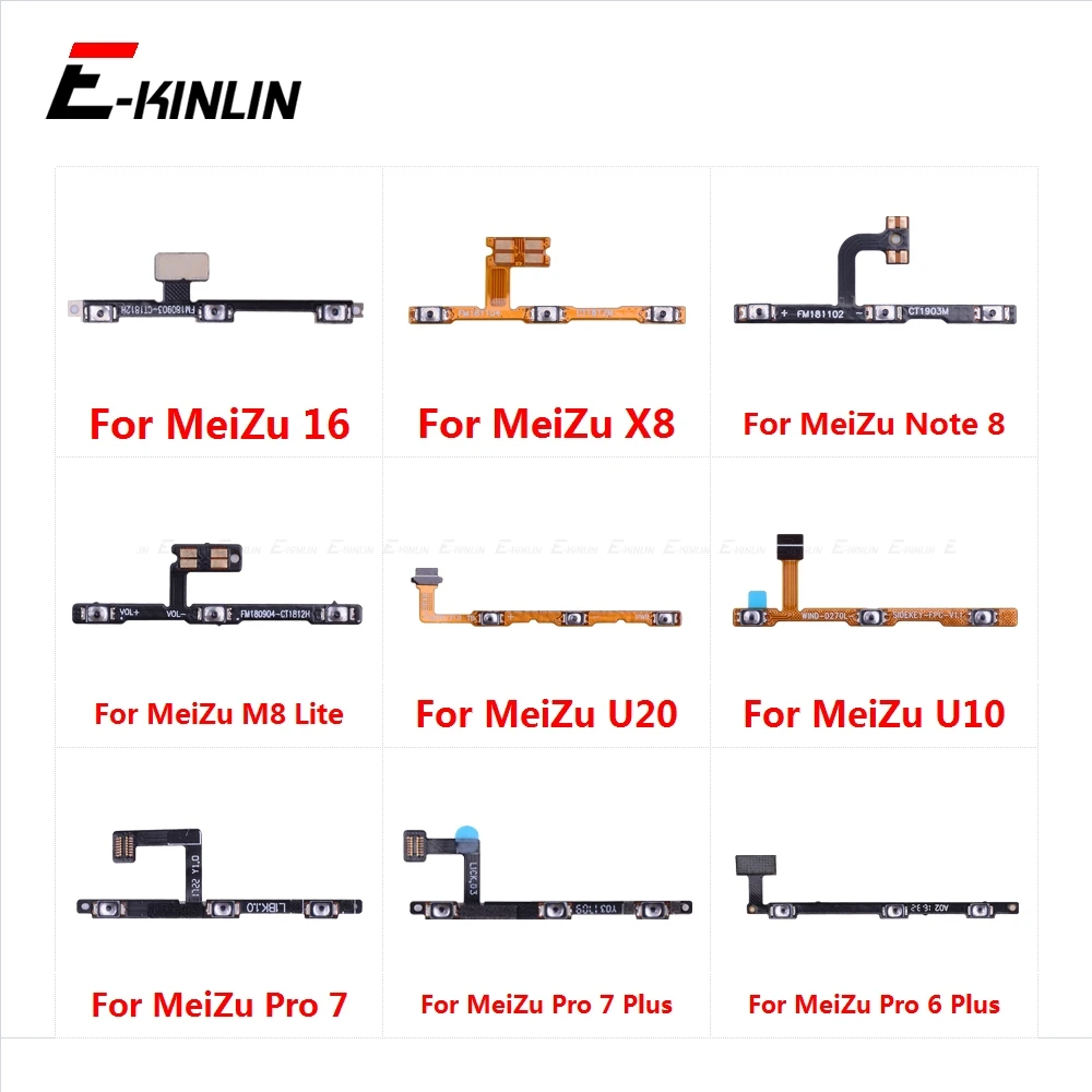 Power On Off Button Volume Switch Key Control Flex Cable Ribbon For MeiZu 16 X8 M8 Lite U20 U10 Pro 7 6 Plus Repair Part