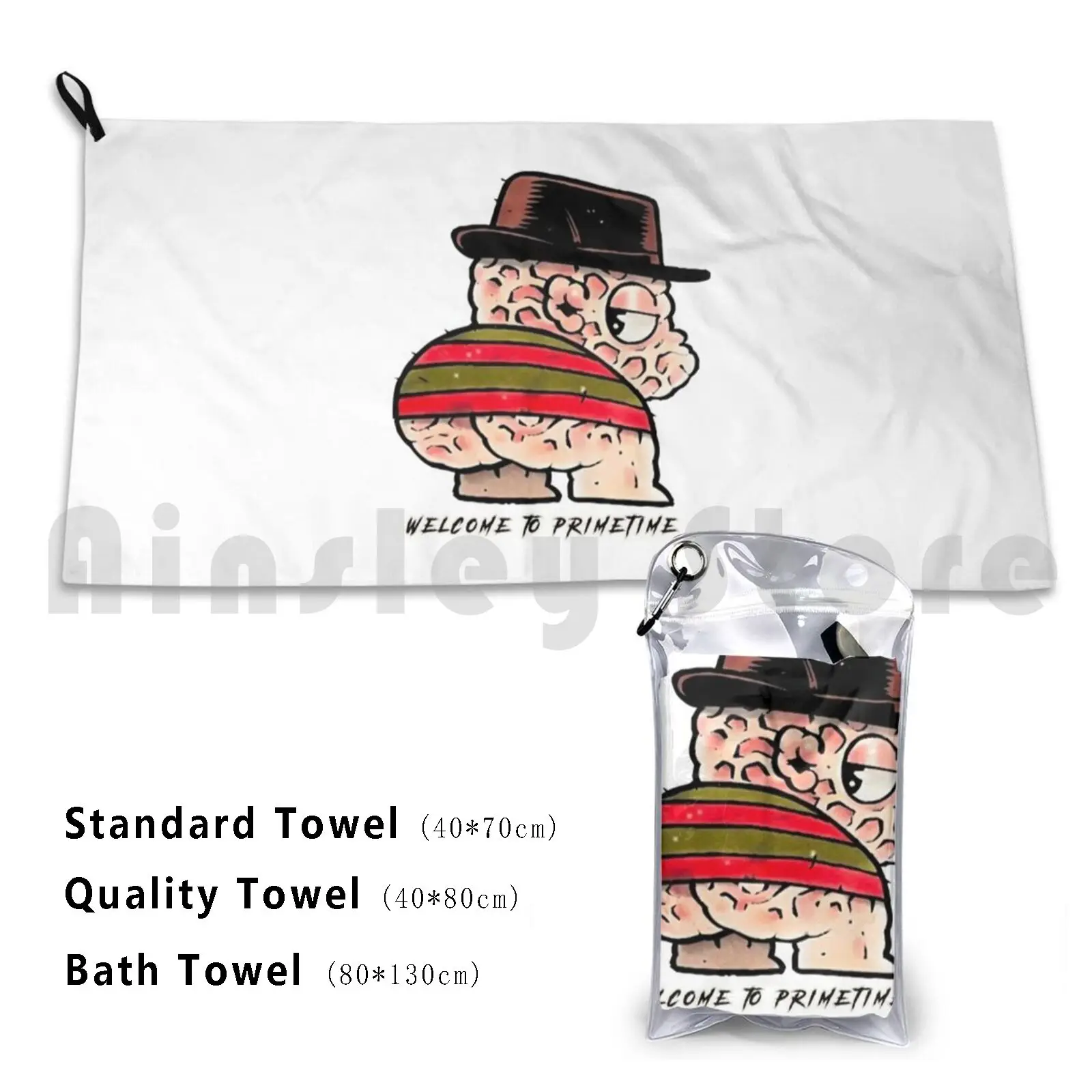 Welcome To Primetime Killer Creature Custom Towel Bath Towel Welcome Nightmare Prank Cartoon