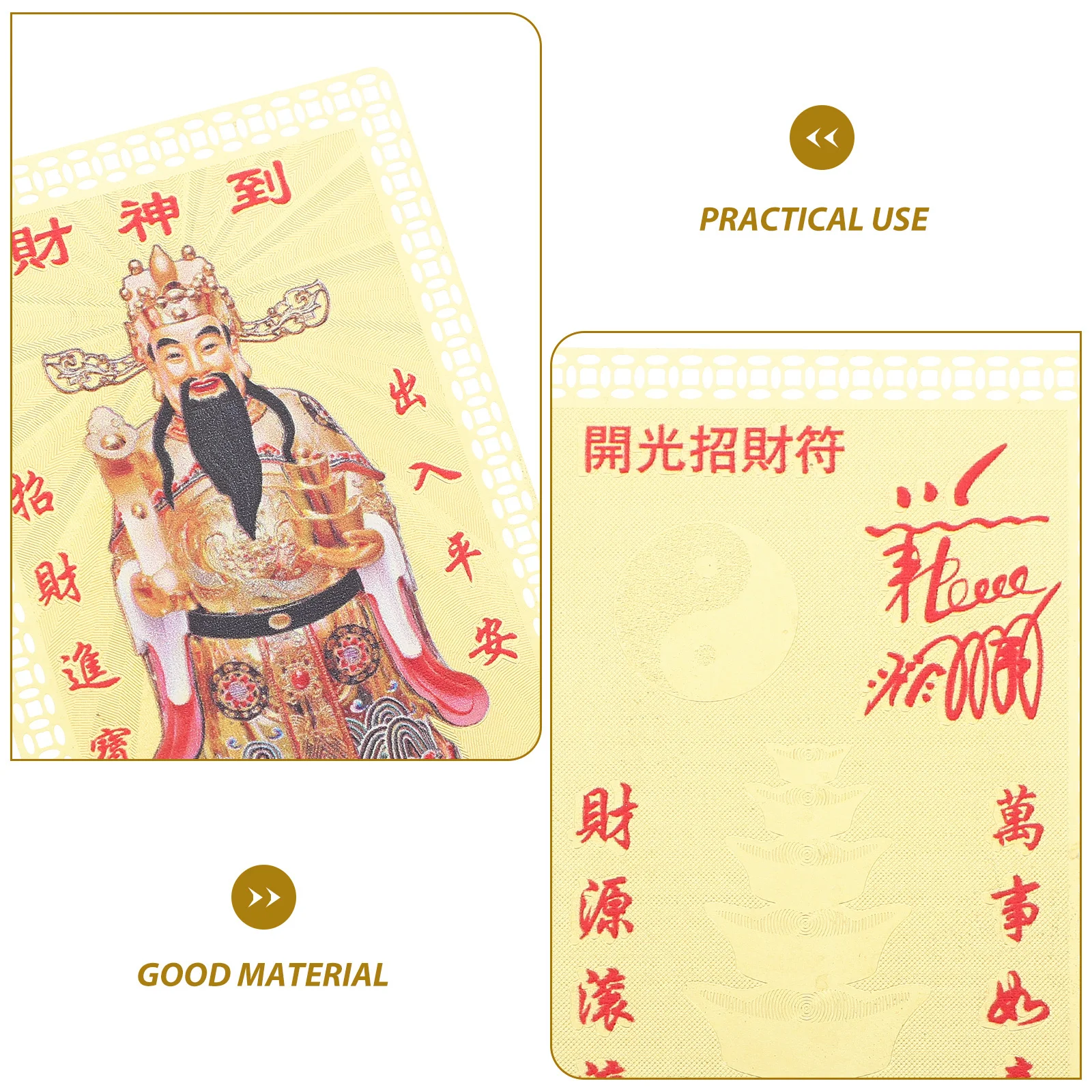 بطاقة تميمة إله الثروة على الطراز الصيني، سحر الحظ المحمول من أجل الازدهار ونجاح الوظيفي، ديكور الحظ