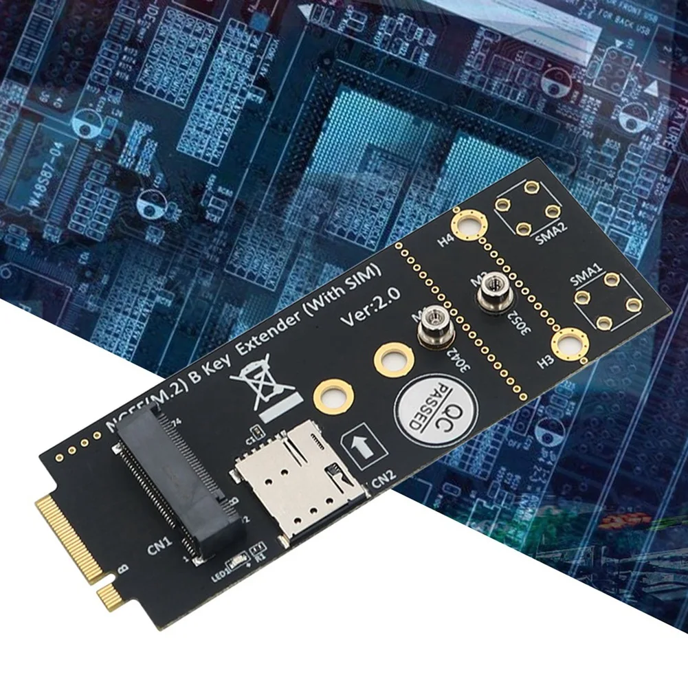 Stylish-2X M.2(NGFF) Key B Adapter With SIM Slot For 3G/4G/5G Module Supports NANO SIM Card 3042/3052 Type M.2 Key B Card Size