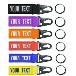Customized Keychain Embroidery Motorcycle Double-sided Personalized Climbing Club Your Text Luggage Tag