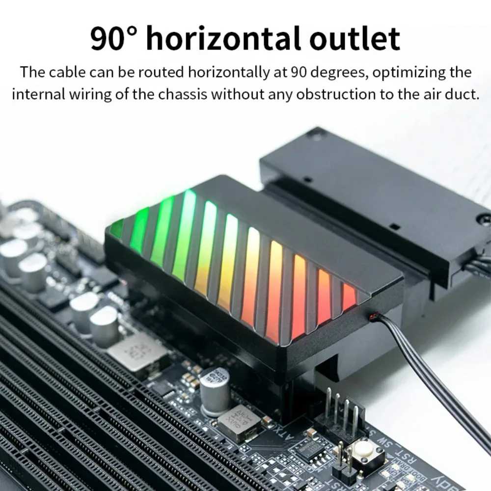 ATX 24Pin 90 Degree Power Adapter Desktop PC Motherboard Power Supply Cable Management DIY Mod Accessory Black White Option