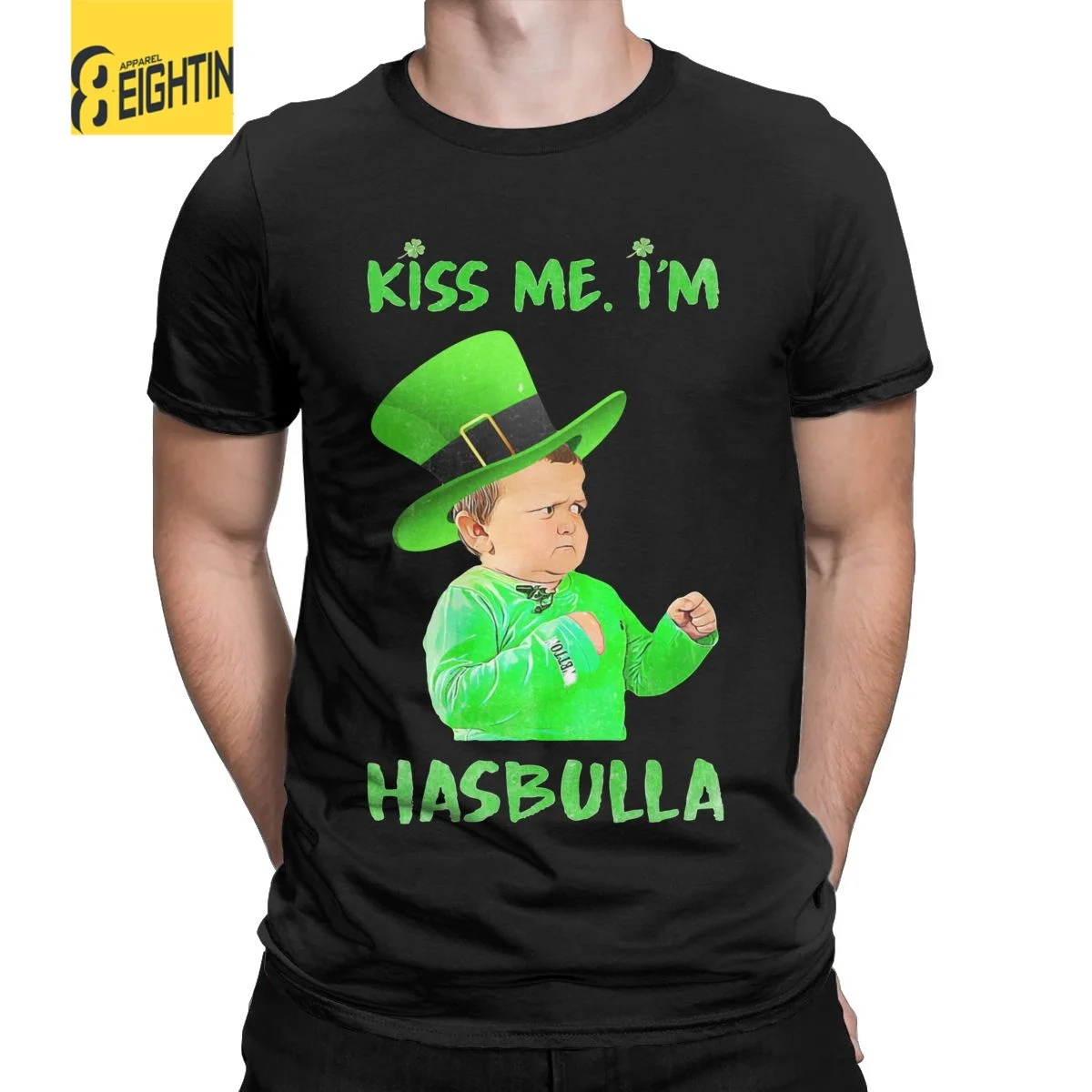 I'm Hasbulla Happy St Patricks Day Men's T Shirts Hipster Tees Short Sleeve Crew Neck T-Shirt Cotton Original Clothes