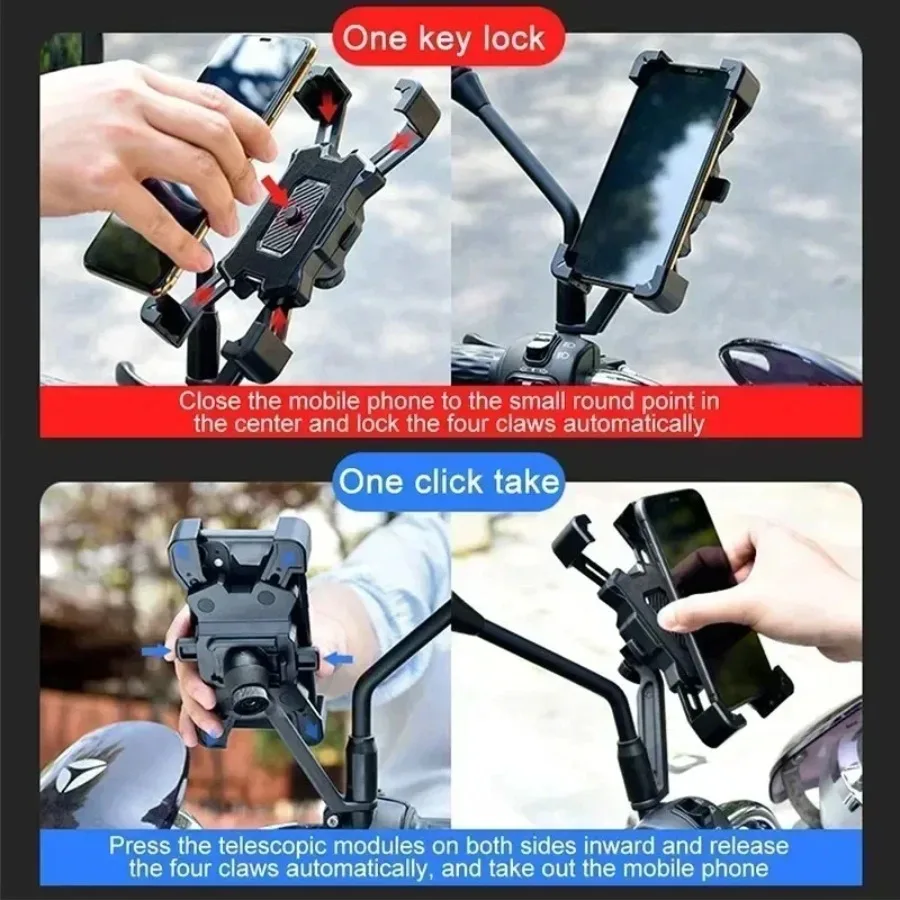 

360 ° Вращающаяся электрическая подставка для велосипеда iPhone, Xiaomi, Huawei MTB, мотоцикла и противоскользящая подставка для мотоцикла