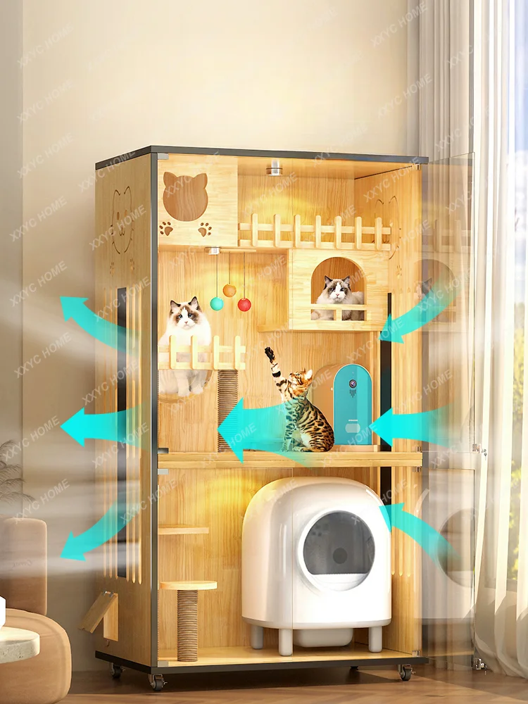 

Cat Villa Home Indoor Automatic Cat Litter Box Cat House Cat House Cat Cabinet Cat House Does Not Cover an Area of Solid Wood