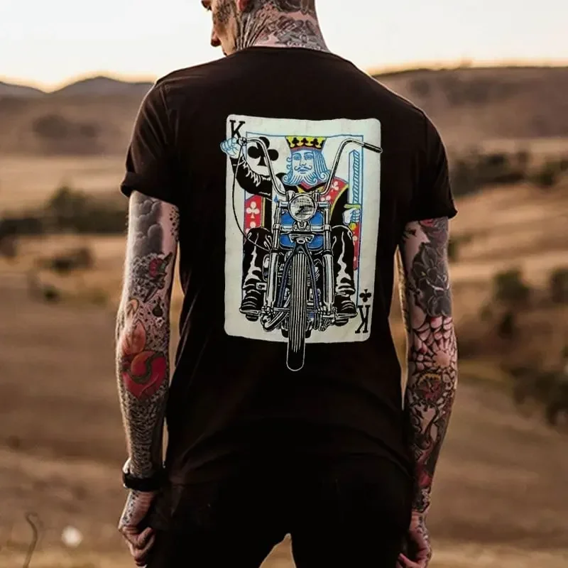 Men's Summer Funny Graphic Print Short-sleeved T-shirt Fashion Trendy Element Comfort Casual Streetwear Softy Cotton Tees Tops