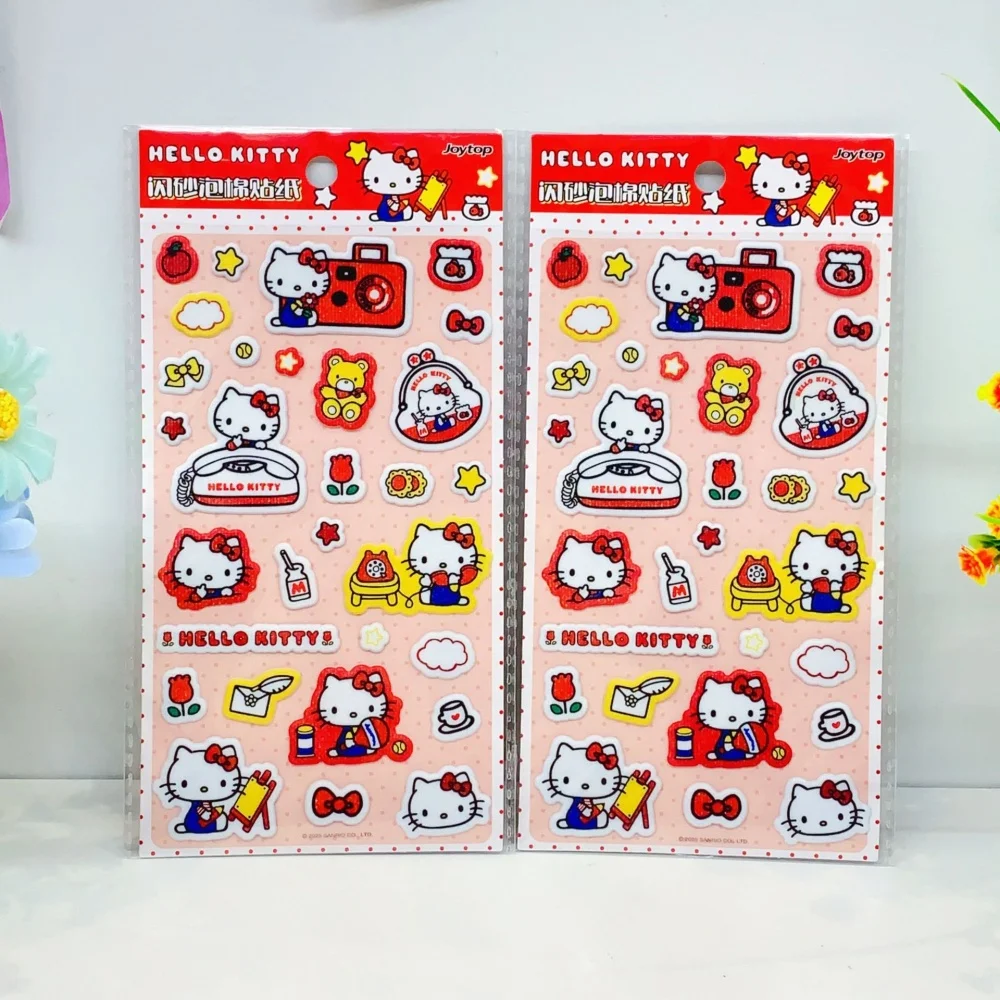 Oryginalne naklejki Sanrio Hello Kitty KT Cat Dekoracja Laptop Telefon Notatnik Etykiety Artykuły Papiernicze Naklejki Zabawka Prezent dla Dziewczyn