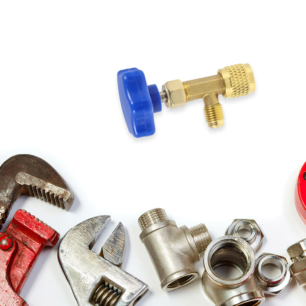 

2pcs Refrigerant Safety Valve Universal Brass Flow Control Valve For Air Conditioner Charging Hose Adapter Liquid Release