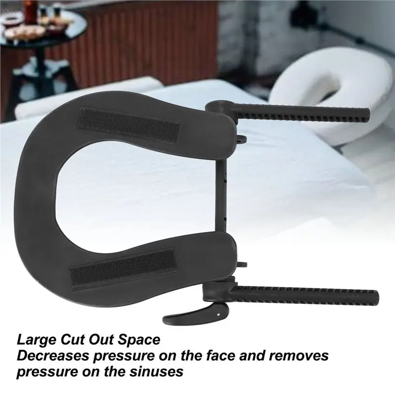 2025 Hot Style Adjustable Massage Bed Headrest Stand Hook Loop Fastener For Beauty Salon Face Headrest For Massage Table Easy In