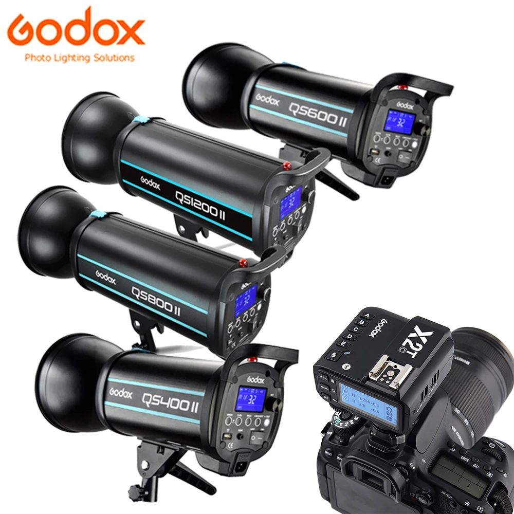 

Godox QS400II 400WS / QS600II 600WS / QS800II 800WS / QS1200II 1200WS+ X2T 2.4G Wireless Transmitter Studio Strobe Flash Light