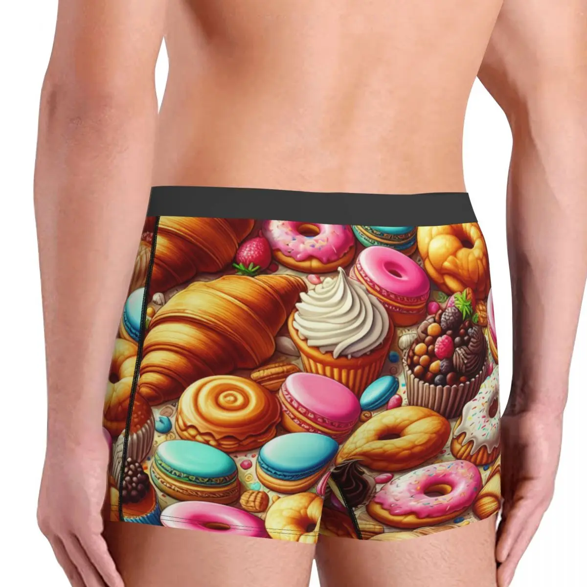 Custom ชาย Cool สีสัน Candy Donuts ชุดชั้นในชายกางเกงนักมวยกางเกงขาสั้นกางเกงขาสั้นกางเกง