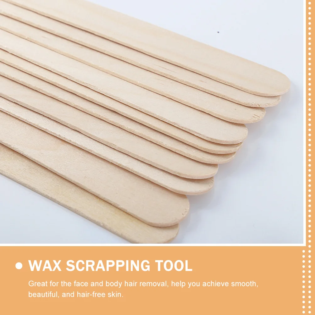 

100pcs Wax Sticks Spatulas Cream Applicators Portable Scrapping Tools for Hair Removal Waxing Facial Body Smooth Skin