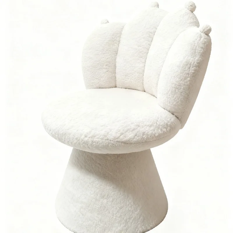 Modern cream style household small apartment bedroom cloakroom girl dresser milk tea color cat paw dressing stool view 5