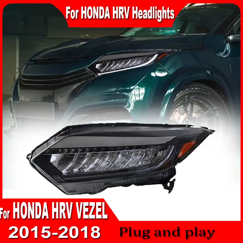 

Car Headlight for Honda HR-V Head Lamp 2015-2018 Vezel LED DRL Bi Xenon Lens High Low Beam Parking Fog Lamp Auto Accessories