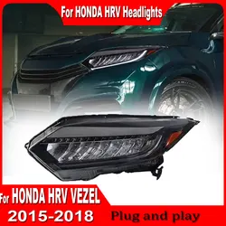 Car Headlight for Honda HR-V Head Lamp 2015-2018 Vezel LED  DRL Bi Xenon Lens High Low Beam Parking Fog Lamp Auto Accessories