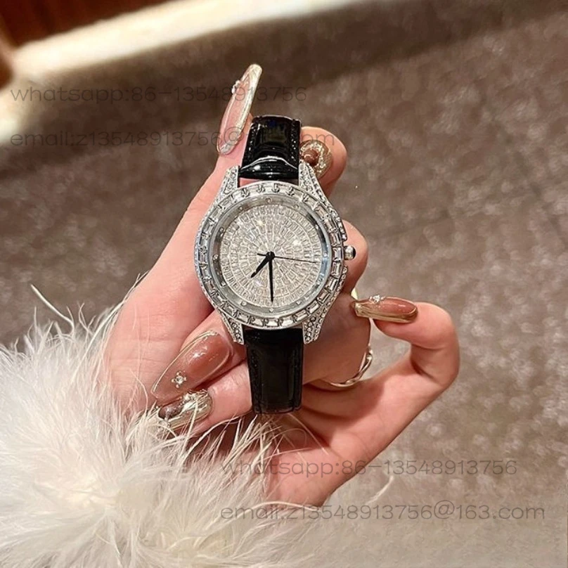 Fashion light luxury belt diamond women's belt watch premium waterproof