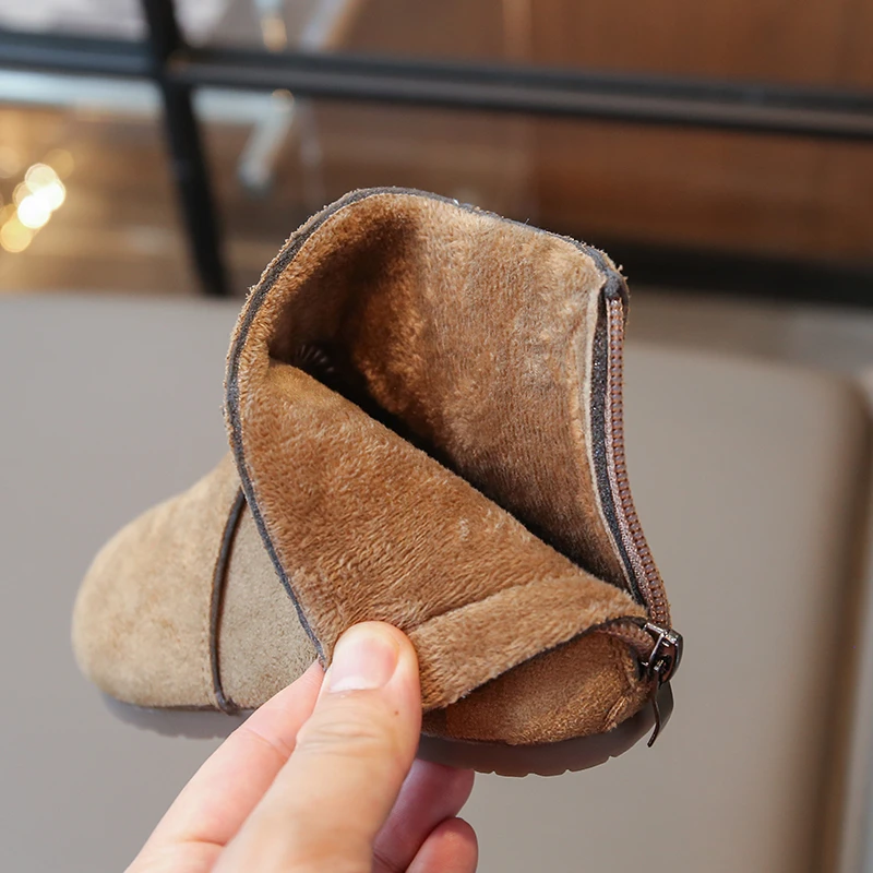 الخريف الشتاء طفل الفتيان الفتيات الثلوج الأحذية في الهواء الطلق الدافئة أفخم الأطفال أحذية لينة وحيد المضادة للانزلاق أحذية الرضع طفل أطفال الأحذية