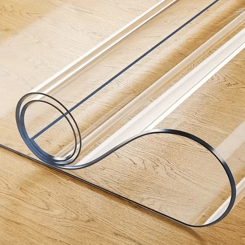 1.5mm Clear Desk Mat Waterproof Plastic Table Cover Protector Crystal Vinyl Tablecloth Clear Desk Pad Protector Easy to Clear