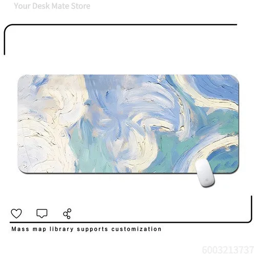 Watercolor Mouse Pad Oversized Beautiful Oil Painting Style Creative Deskmat Large  Office Computer Keyboard Table Mat