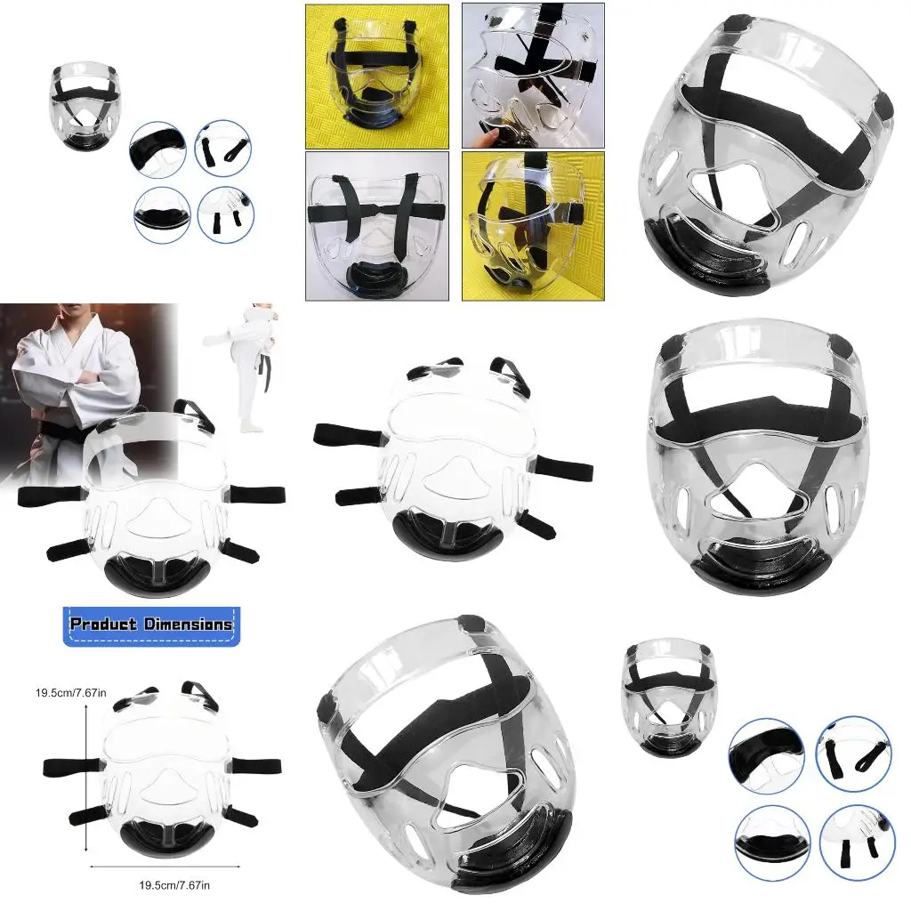 Q39E Taekwondo Face Clear Detachable Protector Protective Mask Sport Accessory
