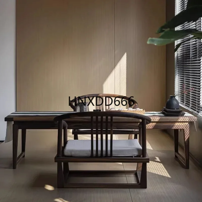 Small bay window walnut Japanese tatami tea table
