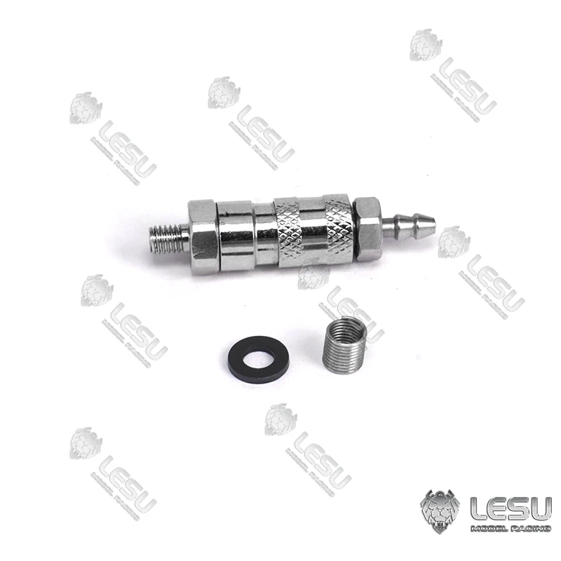 Piezas de repuesto Lesu, conector de tubo hidráulico de Metal para Diy Tamiyaya 1/14 Rc, camión volquete, excavadora, cargadora, Bulldozer, modelo Th16733