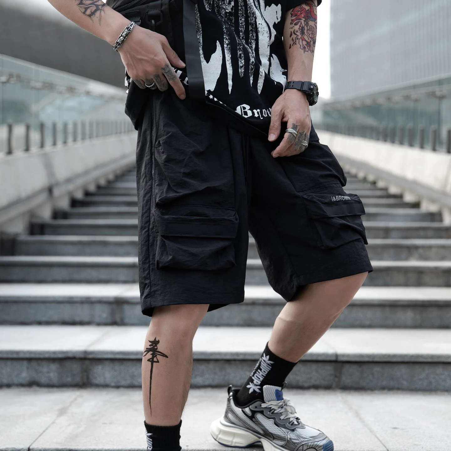 Men Tactical Ultra Thin Shorts Fashion Functional Multi Pockets Shorts Techwear 2025 Summe Hip Hop Streetwear